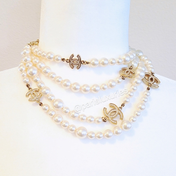 🚫SOLD🚫 CHANEL Rare Extra Long Double White Pearl - Picture 4 of 11